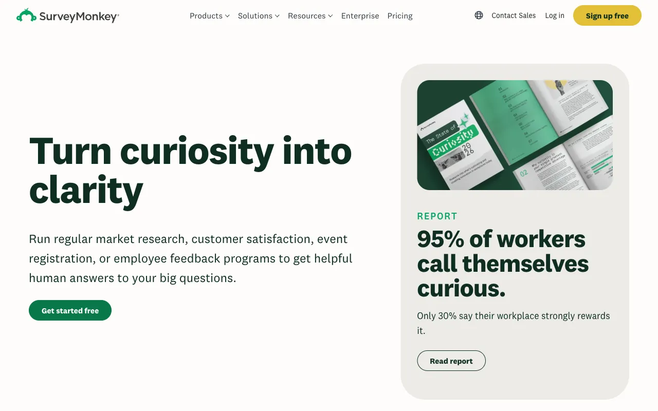 SurveyMonkey homepage