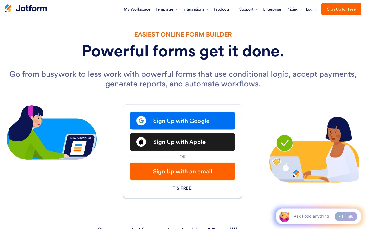 Jotform homepage