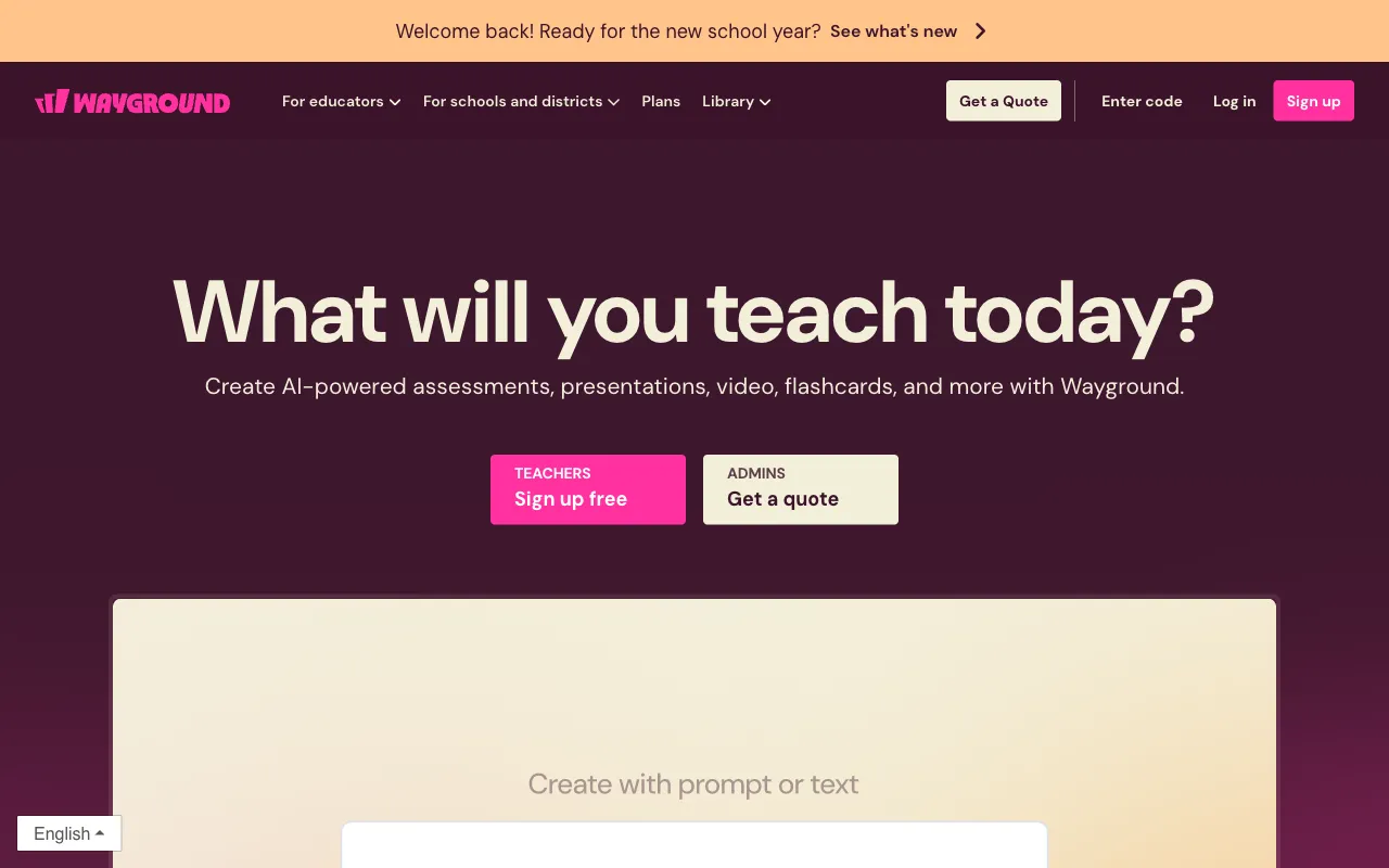 Quizizz / Wayground homepage
