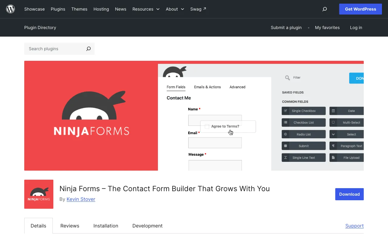 Ninja Forms on WordPress.org