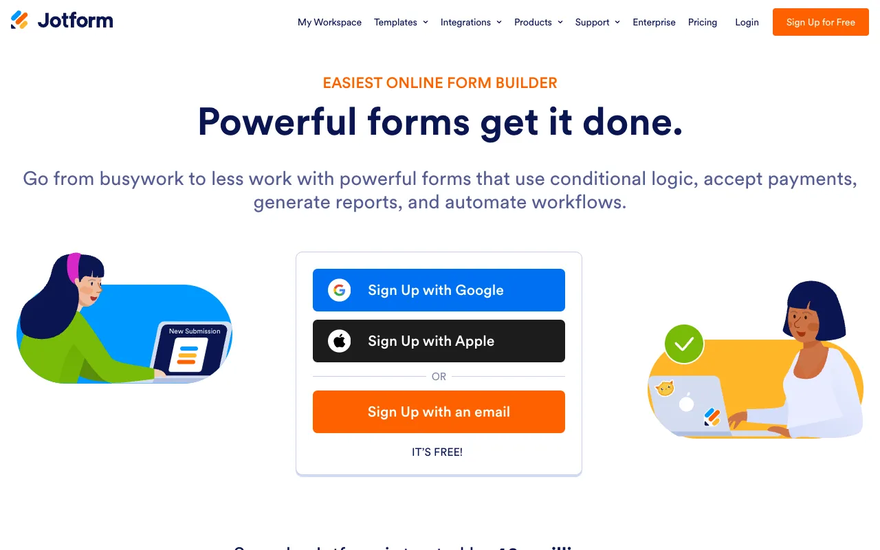Jotform homepage