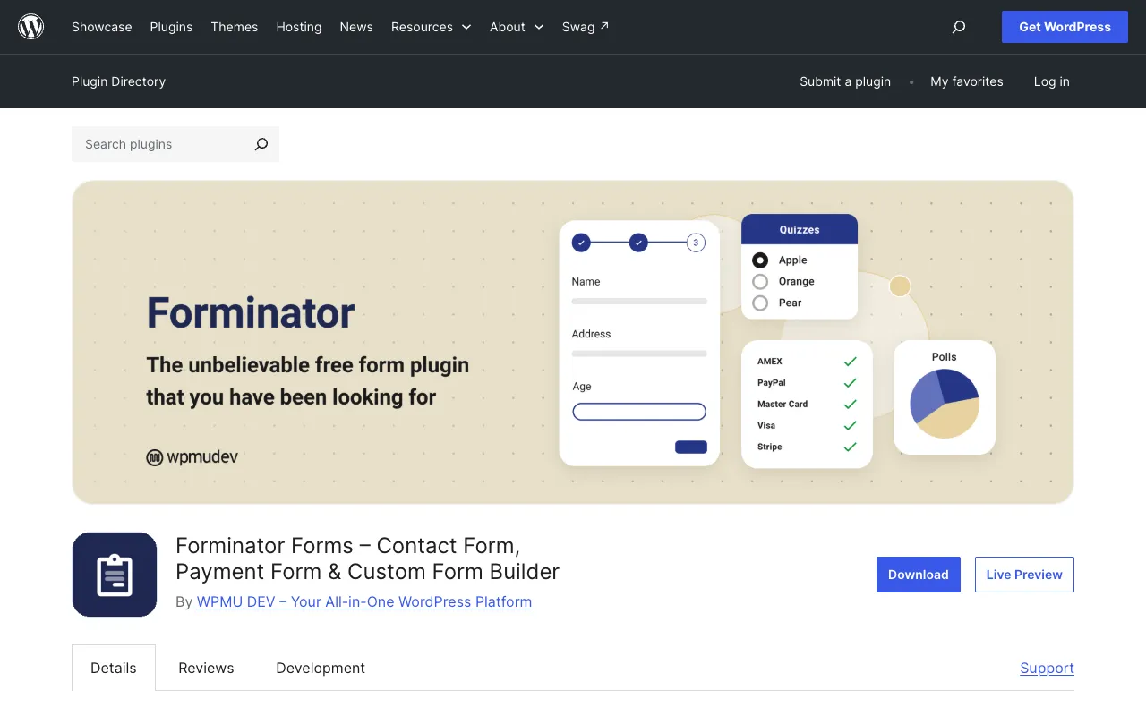 Forminator on WordPress.org