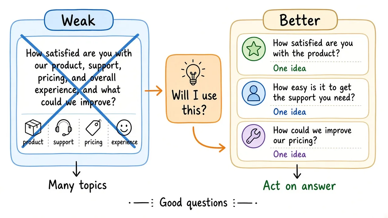 Weak overloaded question versus better focused questions