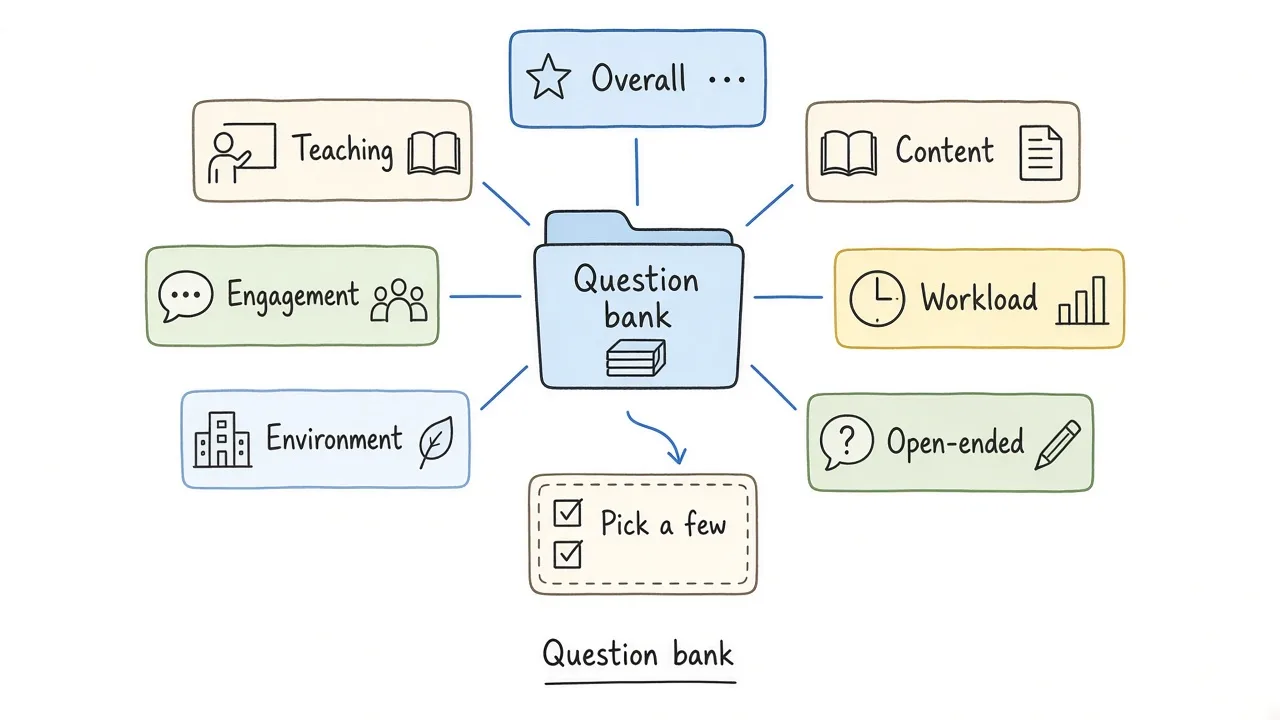 Question bank organized by category